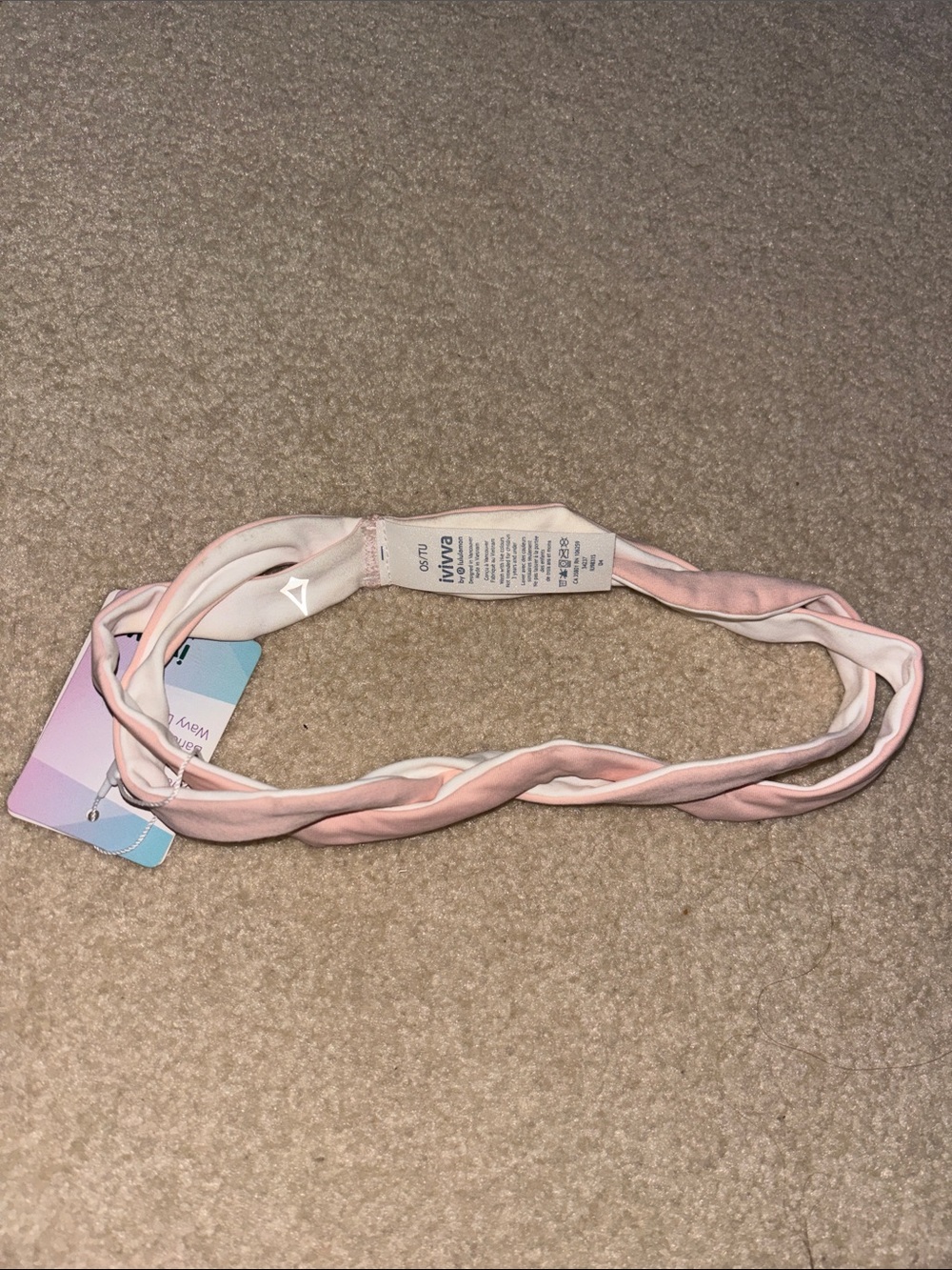 Ivivva Light Pink Twisted Fabric Headband